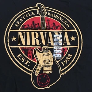 Camiseta para hombre Nirvana Est 1988 Seattle Band 3XL manga corta gráficos delanteros - Imagen 1 de 10