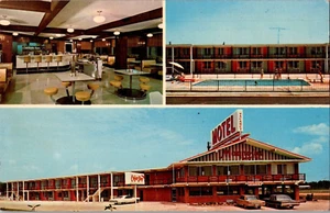 Postkarte Magnolia Plaza Motel Byron Georgia Chrome unbesendet - Bild 1 von 2
