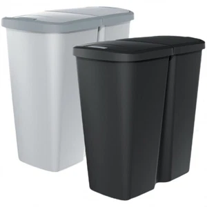 Duo Mülleimer Müllbehälter Abfalleimer Biomülleimer Papierkorb Doppeleimer 50L - Bild 1 von 5