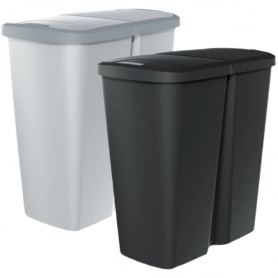 Duo Mülleimer Müllbehälter Abfalleimer Biomülleimer Papierkorb Doppeleimer 50L - Bild 1 von 1