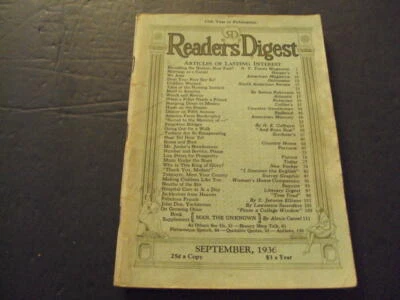 Reader's Digest Sep 1936 We Jews, Music Under the Stars ID:51128 - Image 1 of 2