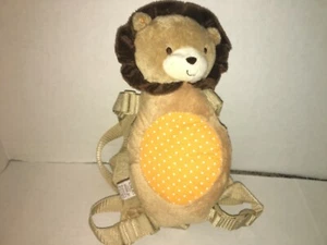Carters Child Of Mine Tan Brown Lion Plush Toy 2 In 1 Harness Buddy Back Pack - Picture 1 of 3