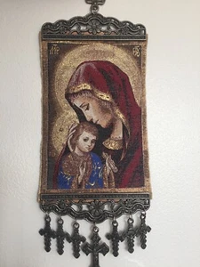 Mutter Gottes, Madonna, Maria, Mutter Gottes mit Kind Jesus Christus Wandbehang - Bild 1 von 6