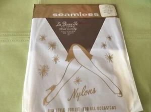 Vtg 60s NOS Live Modern Micr Seamless All Nylon Stockings for Garter Belt Sz 10 - Picture 1 of 5