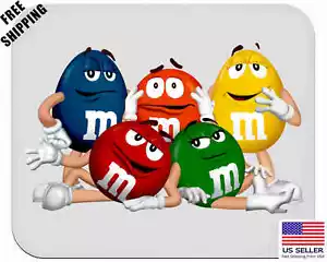 M & M, Chocolate, Sweet, Birthday, Gift, Mouse Pad, Non-Slip, USA - Picture 1 of 1
