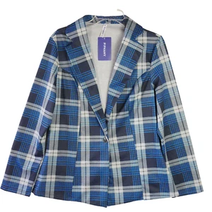 Piphany Blazer Damen Gr. M blau kariert 1 Knopfleiste West End NEU - Bild 1 von 12