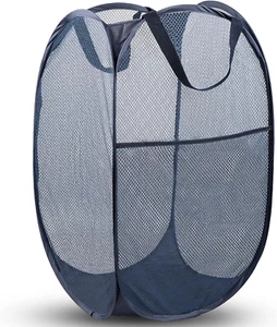 Pop Up Laundry Hampers Mesh Foldable Dirty Clothes Basket Storage with Handles - Picture 1 of 7