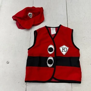 Kaplan Red 2 Piece Fire Fighter Vest And Hat Toddler's Costume Size 18+ Months - Picture 1 of 8