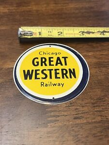 Vintage Post Cereal Chicago Great Western Railroad Embossed Tin-NOS