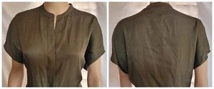 Vince Damen Seidenmischung Armeegrün Raglanärmel Bluse S/P $ 285 Neu mit Etikett - Bild 1 von 9