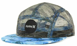 Hurley Men's Krush Tropical Palm Trees Mesh Camper Hat Cap in Grey/Black/Blue - Picture 1 of 5