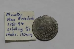 🧭 🇩🇪 DEUTSCHLAND MÜNSTER 1 SCHILLING 1764 SILBER RAR B73 #K8097 - Bild 1 von 5