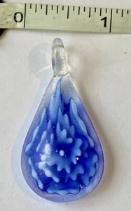 SCHÖNER BLAU ABSTRAKTER BLUME TROPFEN GLASANHÄNGER MURANO? #44 - Bild 1 von 4