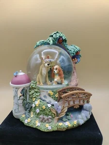 Disney Musical Snow Globe "Wet Cement" Lady & The Tramp Pre-owned (music works) - Picture 1 of 21