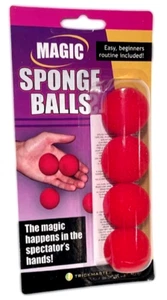 4 Red Magic BEGINNER SPONGE BALLS Magician Trick Set Kid Small Size 1.25" Foam - Picture 1 of 6