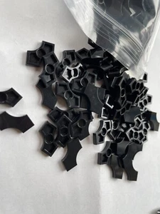 LEGO- NEW-#3396-BLACK-TILE MODIFIED 2 X 2 W/2 1 X 1 CURVED CUTOUTS-10 PIECES - Picture 1 of 1