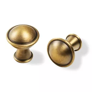 5 Pack Antique Brass Cabinet Knobs Dresser Drawer Solid Brass Knobs Wardrobe ... - Picture 1 of 9