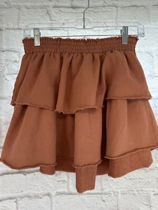 Aerie Weekend Ruffle Tiered Mini Skirt Rust Size S/P NWT MSRP 59.95 - Picture 1 of 5