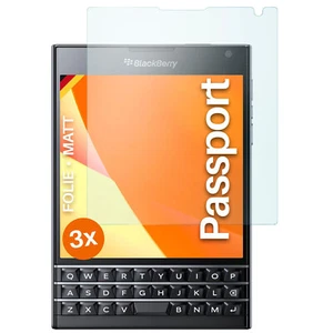 3x Schutzfolie Matt für BlackBerry Passport Displayschutz Handyfolie Anti Reflex - Picture 1 of 7