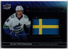 2021-22 Upper Deck SPx UD Black Pride Of A Nation ELIAS PETTERSSON PON-EP #14/99