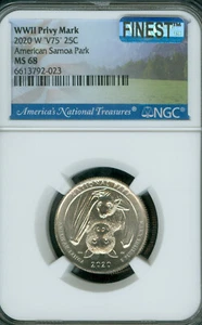 2020 W AMERICAN SAMOA QUARTER NGC MS68 PQ MAC FINEST & SPOTLESS V75 PRIVY * - Picture 1 of 2