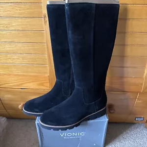 Vionic Gwen Black Suede Leather Boots, size UK 8, EU 41, BNWB - Picture 1 of 9