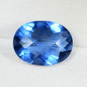 9,68 ct ULTIMATE HOT PURPLE BLUE NATURAL FLUORITE Checker Cut See Vdo 9219 JBM - Bild 1 von 2