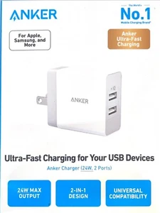 Anker 2-Port PowerPort 24W Wall Charger - White - Picture 1 of 5