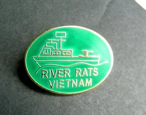 RIVER RATS VIETNAM NAVY OVAL PATROL BOAT LAPEL PIN BADGE 1 2/8 INCH - Picture 1 of 1
