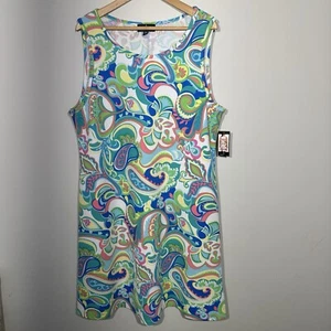 RONNI NICOLE Sleevless Midi Paisley Dress Multicolor Stretchy Size XXL NWT - Picture 1 of 11