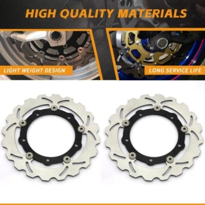Pair Front Brake Rotors for YAMAHA FZ07 MT07 14-20 XSR700 ABS  Tracer 700 GT Foto 1 de 4