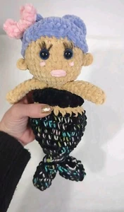 11” Handmade Crocheted Mermaid Plushie Doll - Picture 1 of 10