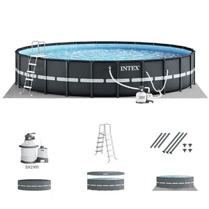 Intex Ultra XTR Frame Round Above Ground Swimming Pool Set with Pump - Picture 1 of 33