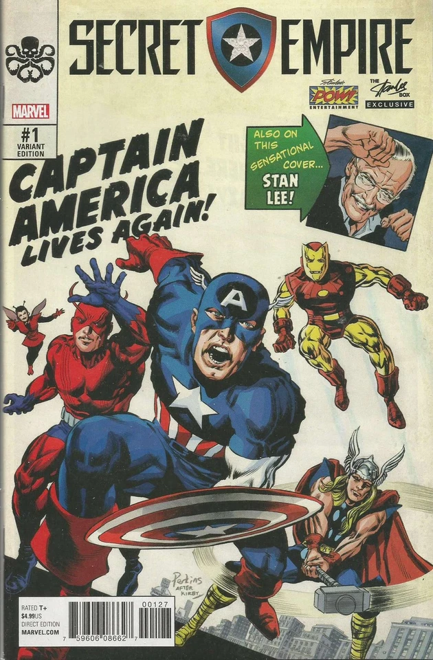 Secret Empire #1L VF/NM; Marvel | Stan Lee Box Exclusive Variant Avengers 4 Trib - Image 1 of 1