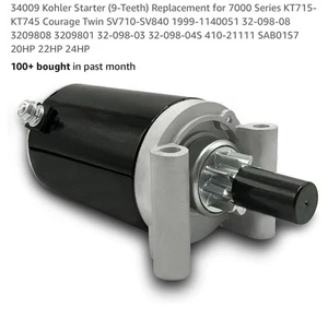 34009 Starter for Kohler 7000 Series KT715 KT725 KT730 KT735 KT740 KT745 9 Tooth - Picture 1 of 9