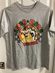 NWT Boys Super Mario Bowser Gray T-Shirt Size Large 14/16 - Picture 1 of 4