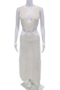 Devon Windsor Womens Crochet Cut Out Waist V-Neck Sleeveless Dress White Size M - Picture 1 of 5