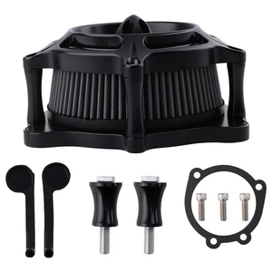 Kit de filtro de aire de motocicleta para Harley Dyna Softail 2000-2017 filtro negro - Imagen 1 de 17
