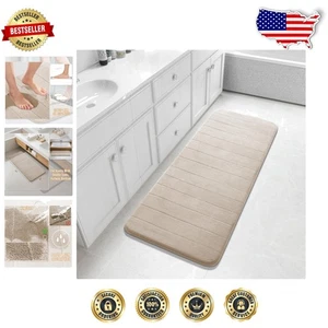 Tappetino da bagno in memory foam di lusso 55"x24" - antiscivolo e lavabile in lavatrice - beige - Foto 1 di 9