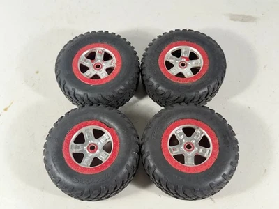 Traxxas SLAYER Nitro Tires w/ 14mm Hex Beadlock Chrome Wheels Front Rear Slayer - Image 1 of 4