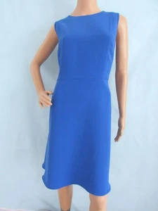 TALBOTS taglia 16P - Abito PETITE blu medio senza maniche aderente e svasato - Foto 1 di 12