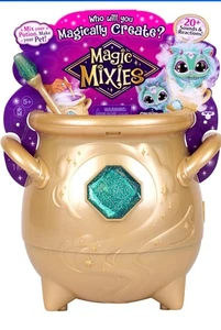 Magic Mixies Calderone Magico Real Misting Gold con Peluche 8" - Foto 1 di 5