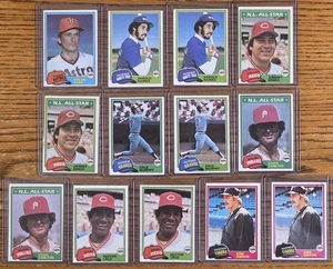 1981 Topps Baseball Lot of 13 HOF Ryan Baines RC Murphy Bench Gibson Cruz - Picture 1 of 7