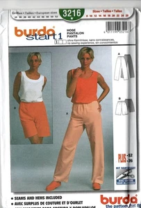 Burda 3216 Sewing Pattern Pants, Shorts-Uncut New, Sizes 8-26-Womens - Picture 1 of 2