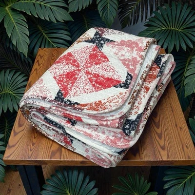 Manta acolchada de retazos para borracho camino bloque estrella triángulo varilla bolsillo para Foto 1 de 4