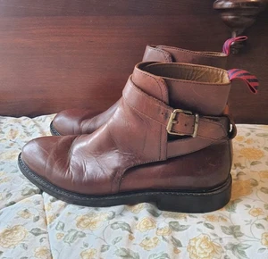 Polo Ralph Lauren Herren Braun Leder Stiefel 9 D Newent Jodhpur Schnalle & Baum - Bild 1 von 11