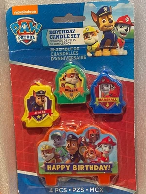 Juego de velas de cumpleaños Paw Patrol (4 piezas) *NUEVO* DMC Foto 1 de 4