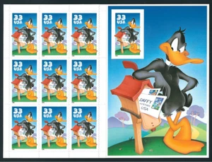 Scott #3307...33 Cent...Daffy Duck...Pane of 10 ( Die Cut Through Back) - Picture 1 of 1