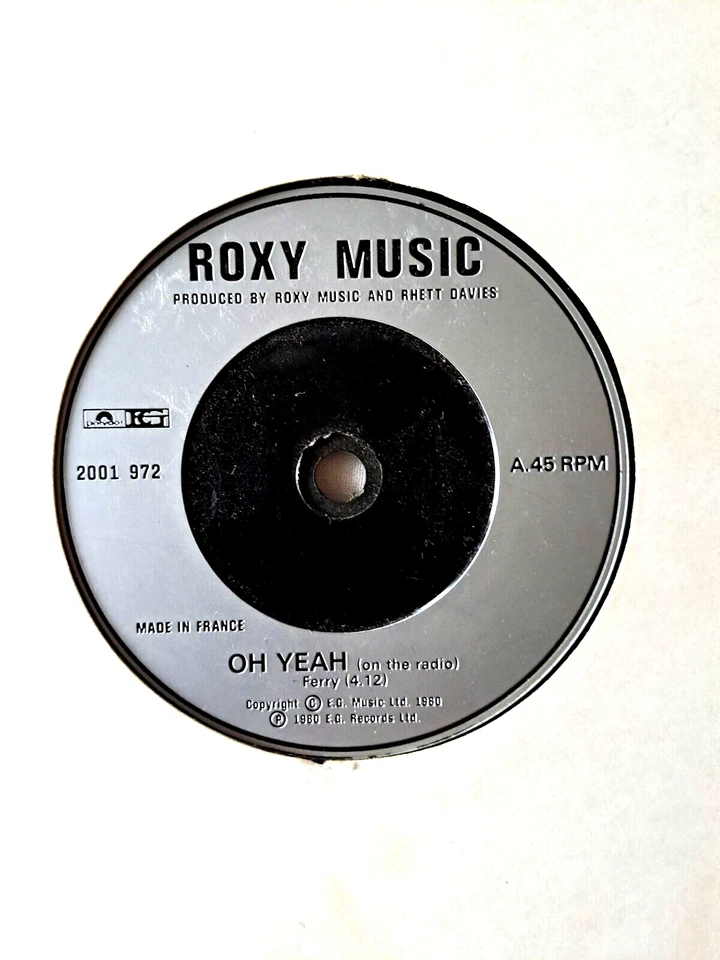 ROXY MUSIC - Oh Yeah 7" Vinyl single VG 1980 (France) - Image 1 of 1