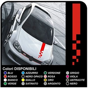 fasce cofano per GOLF GTI Strisce Adesive RACING Bonnet Stripes universali - Bild 1 von 1